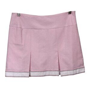 Pink Mini Skirt with Contrast Hem
